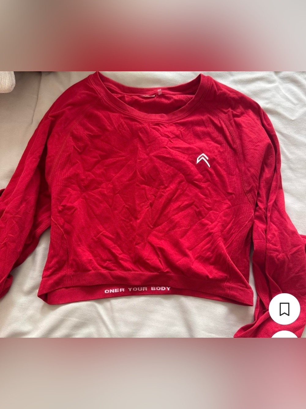 Oner Active Red Long-Sleeve Seamless Crop Top